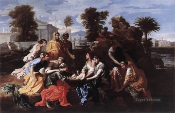  Moses Oil Painting - The Finding of Moses classical painter Nicolas Poussin